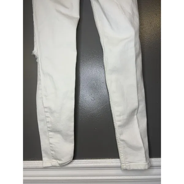 Free People Distressed Skinny Jeans Womens 27 White Slim Stretch Denim - Image 6
