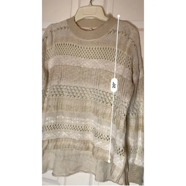 ABV) BILLABONG sweater women's size‎ S white open weave boxy small women - Image 3
