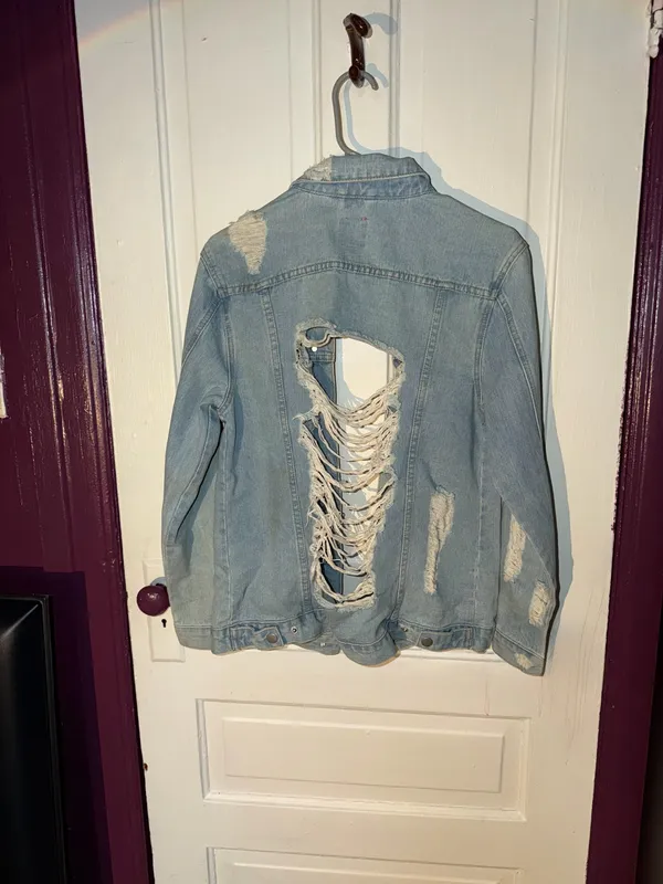 Boom boom jeans extremely distressed oversized jean jacket - Image 4