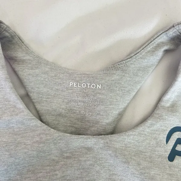 Peloton Womens Small‎ Heathered Strappy Sports Bra Gray Blue No Pads Yoga - Image 2