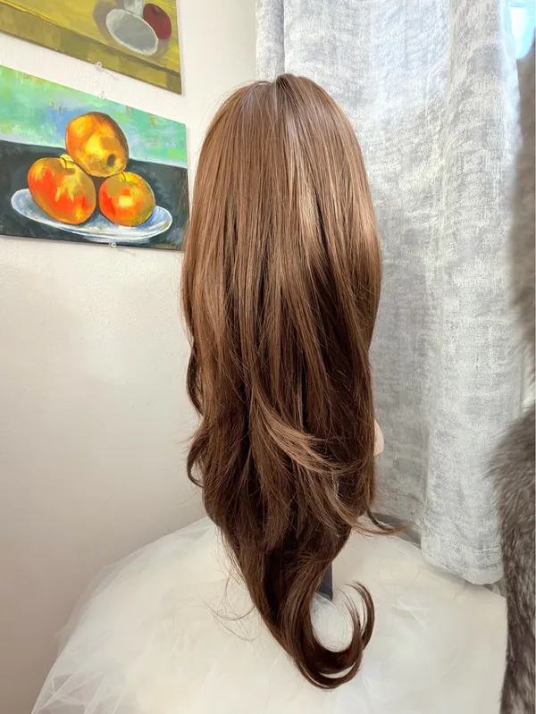 The auburn 65cm Long Straight Layered Middle-Part Capless Wig for Women - Image 7