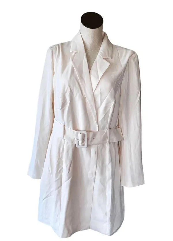 NWT H&M Belted Blazer Jacket Dress Ivory Large - Image 10