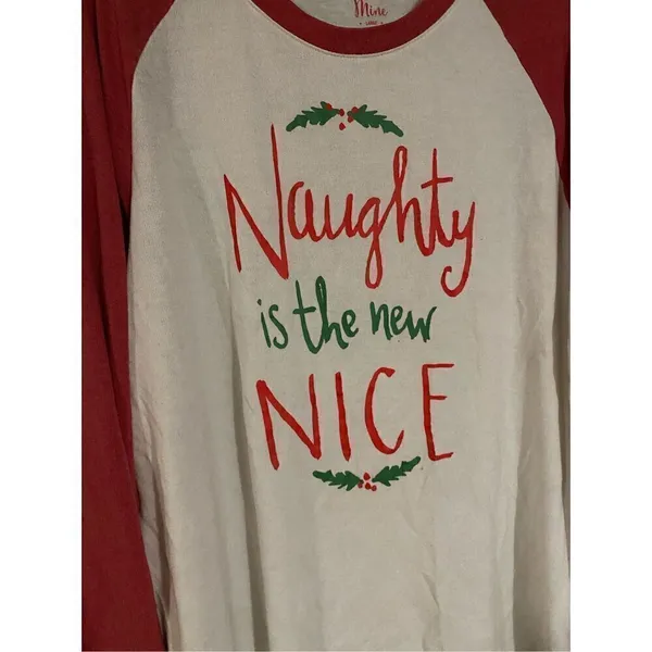 State Of Mine Naughty Is The New Nice Long Sleeve Top Size Large - Image 4