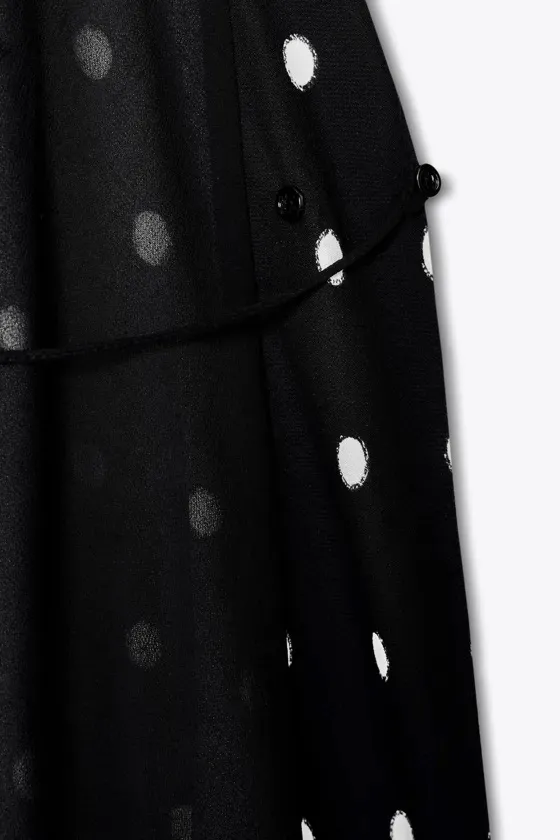 Zara Black Polka Dot Halter Top with Pointed Hem - Image 6