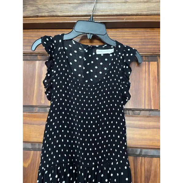 Paper Crane polkadot smocked sleeveless midi dress size medium - Image 2