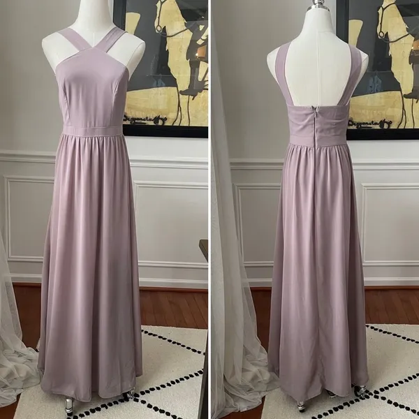 LuLu’s Air of Romance Dusty Lavendar Taupe Maxi Dress S - Image 2