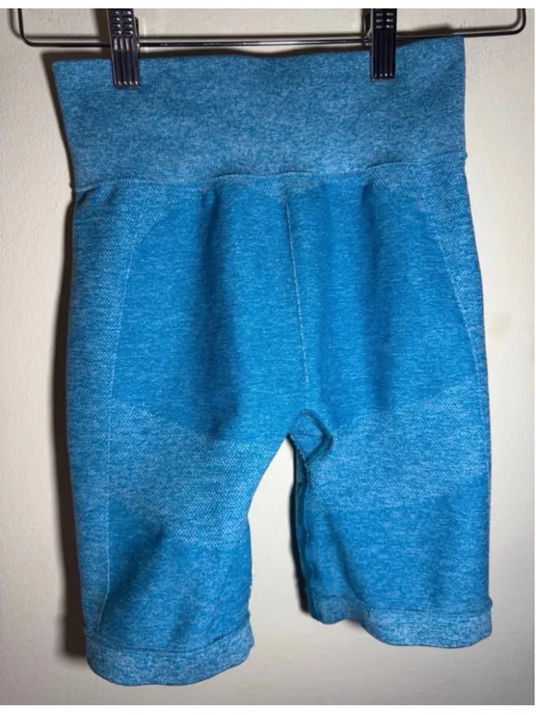 Gymshark Seamless Bike Shorts Blue - Image 5