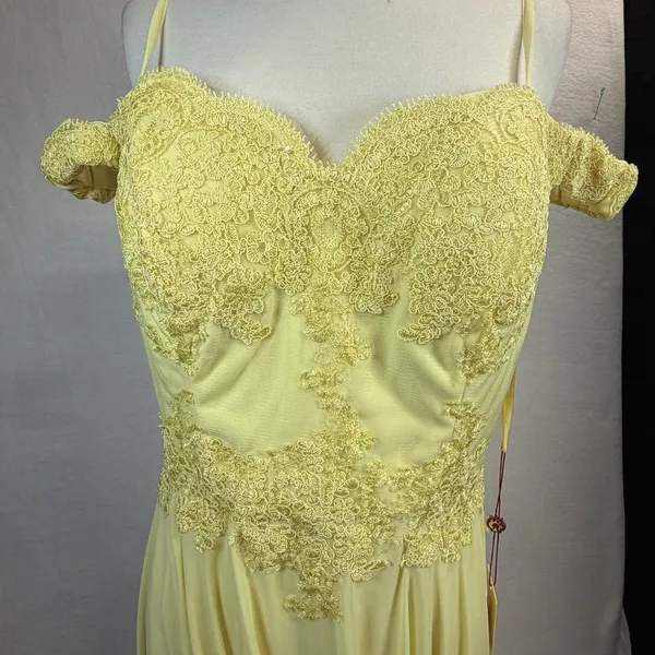 Yellow strapless evening gown Dreess MayoQueen Size‎ 12 - Image 6
