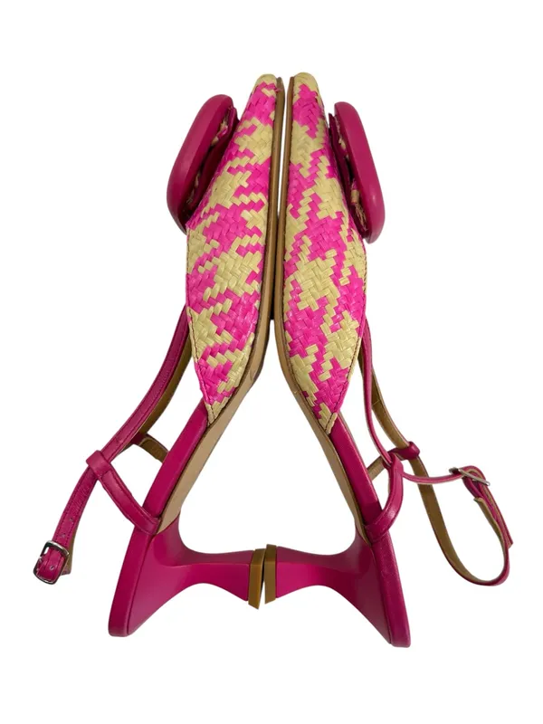 Sesto Meucci Woven Houndstooth Slingback Kitten Heels - Image 7