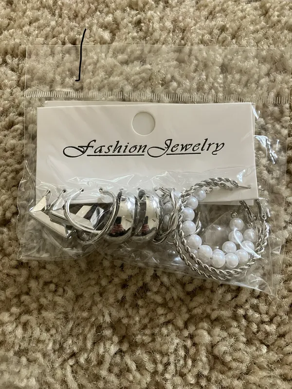 Silver 12PCS Bulk Set Hoop Earrings - Image 2