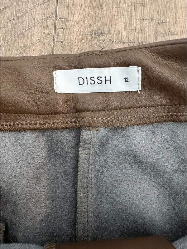 DISSH Faux Leather High Rise Shorts Chocolate Brown Women’s size AU 12 / US 8 - Image 7