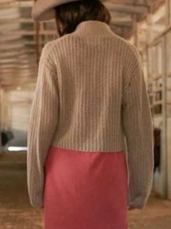 The Great. 0 XS‎ Montana Crop Cardigan Beige Tan Relaxed Boxy Boho - Image 6