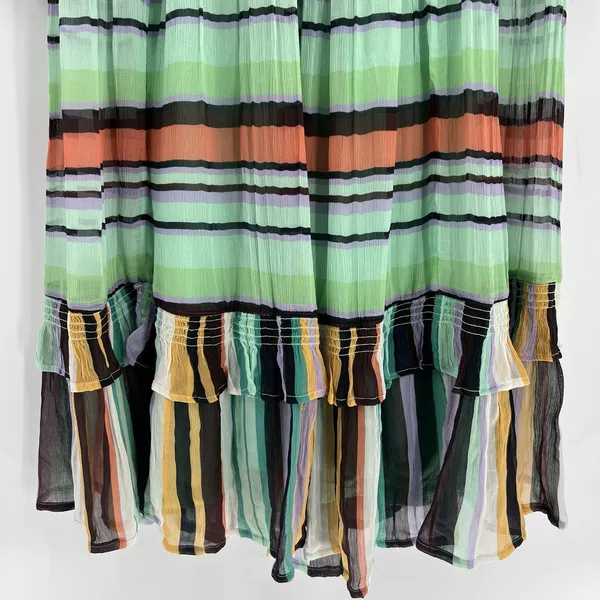 Anthropologie The Marais Printed Striped Chiffon Maxi‎ Dress Size XS Boho Chic - Image 9