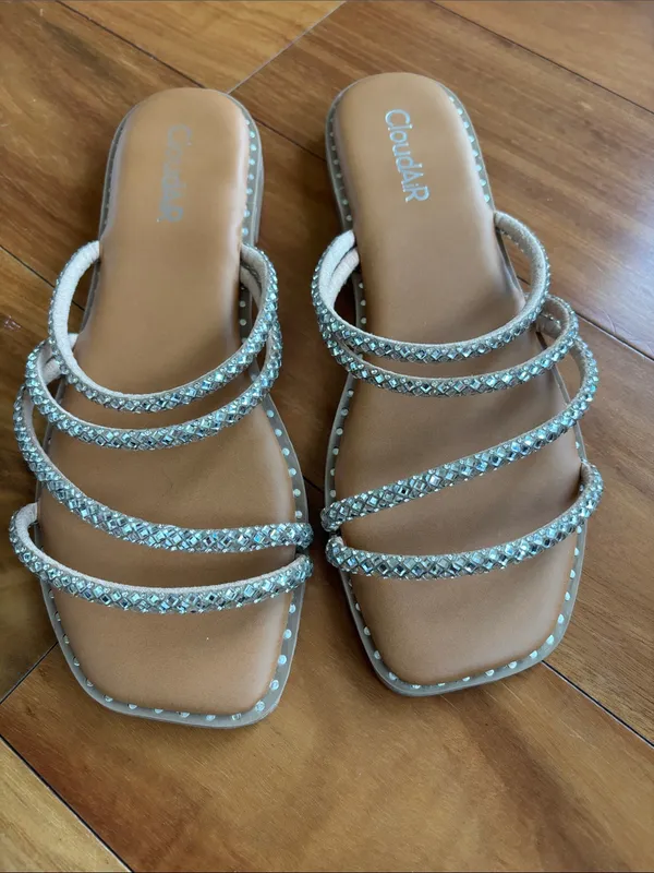 Rhinestone sandals Tan Size 9 - Image 3
