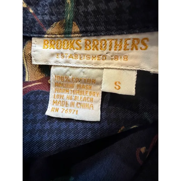 VTG Brooks Brothers Navy Equestrian Horse Bit Button‎ Down Shirt Small Preppy - Image 9