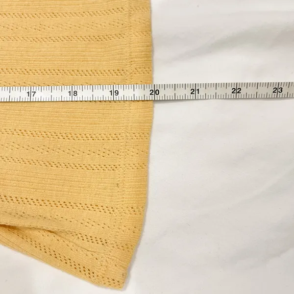 American Eagle Light Mustard Ribbed Long Sleeve Shirt - Image 5