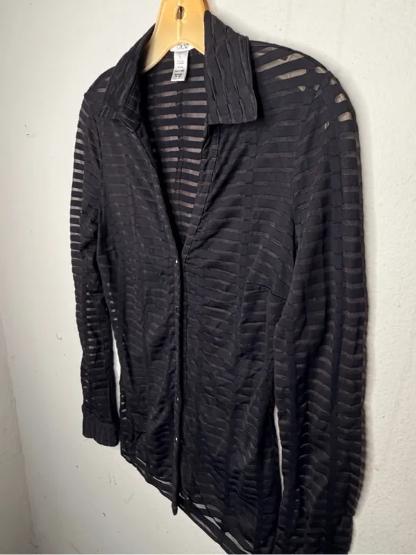 Cache Black Sheer Blouse - Image 4