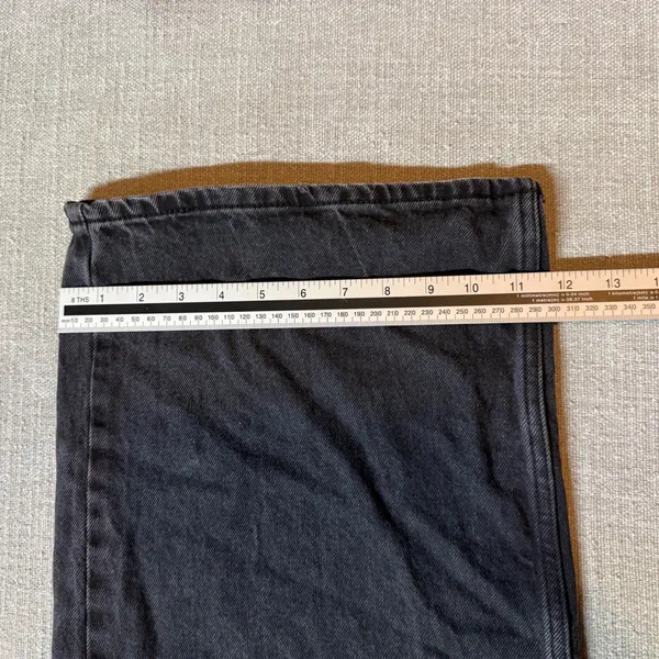 Old Navy Baggy Wide Leg‎ Jeans Women 12 Black Extra High Rise Denim Pants Y2K - Image 7