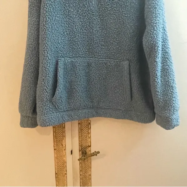 American Eagle Blue Sherpa sweater 1/4 Zip Pullover Sweatshirt size medium - Image 6