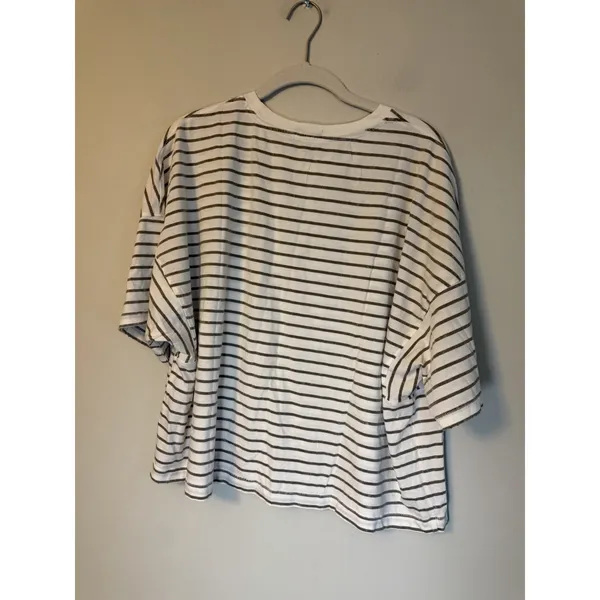 NUUDS Short Sleeve Stripe Boxy Tee Sz L NEW - Image 5
