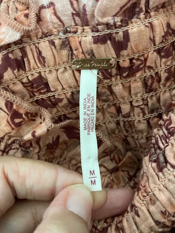 Women’s Free People Apricot Floral Smock It To Me Mini Dress Size M - Image 10