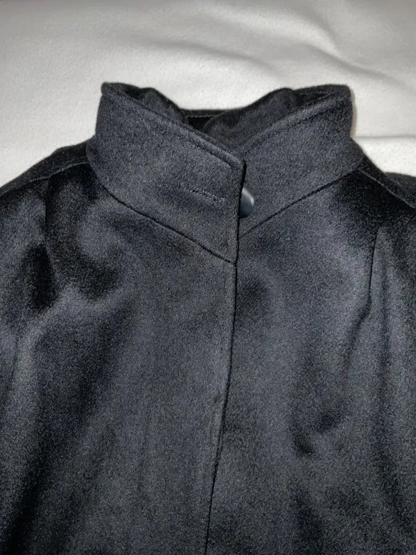 Casual Corner Women Wool blend long black Coat SZ14 bust58in - Image 5