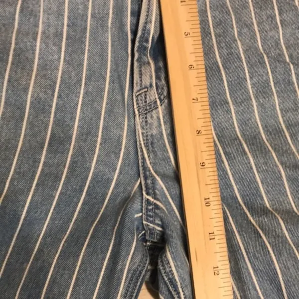 American eagle pin striped high rise mom‎ denim ankle jeans size 4 festival cute - Image 7