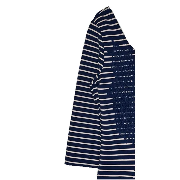 Free People Women's‎ Dress Nautical Knotty Jersey Knit Striped Blue White Large - Image 3
