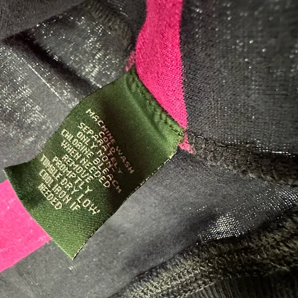Lauren by Ralph Lauren‎ Size Large Shirt Black Pink Striped Edgy Punk Emo - Image 6