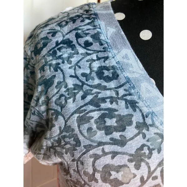 Pressbox Womens Tee Size Large Auburn Blue‎ Orange Burnout Sheer Fitted - Image 3