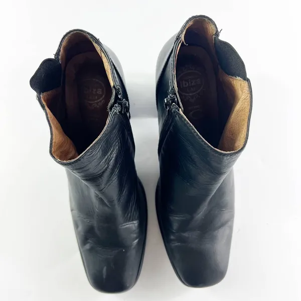 Jeffrey Campbell Black Leather Square Toe Ankle Boots Booties Women 8.5 - Image 8