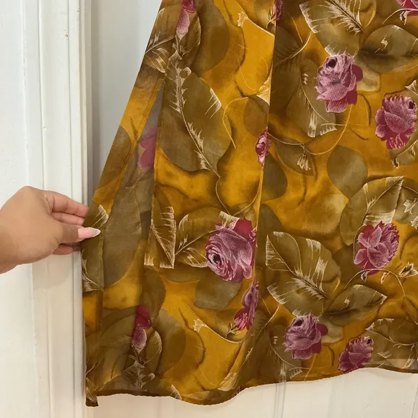 Momentum Chiffon Rose Midi Skirt 1X Floral Boho Fall Retro Grandmacore VTG - Image 2