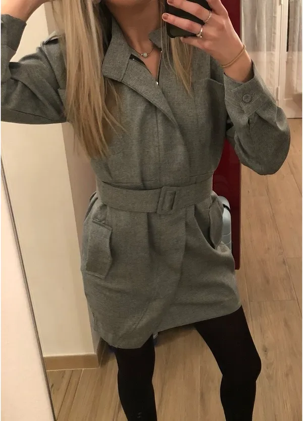 Storets Gray Belted Blazer Mini Dress - Image 2