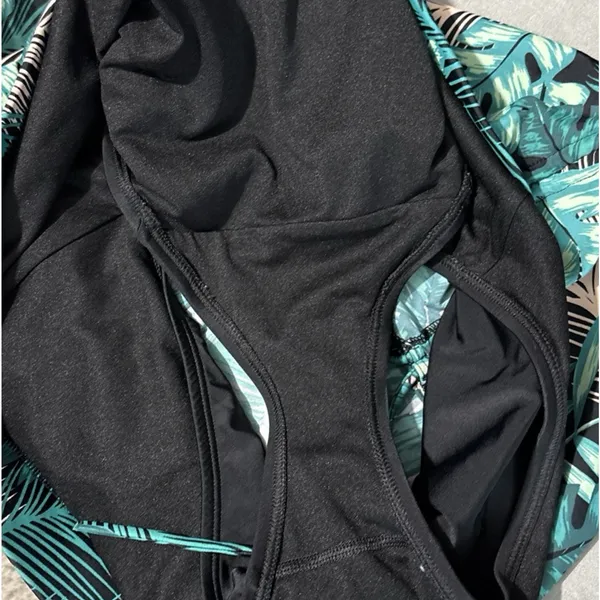 Cacique Swim Skirt Plus Size 24 Green Tropical Leaf Ruched Tankini Bottom Summer - Image 6