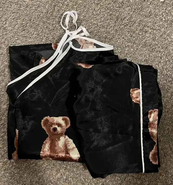 Silk Pajama Set Black Size 4 - Image 6