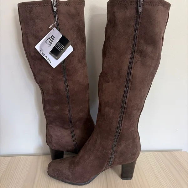 Aerosoles New! Women’s Brown Tall Suede Boots Wide Width Size - Image 6