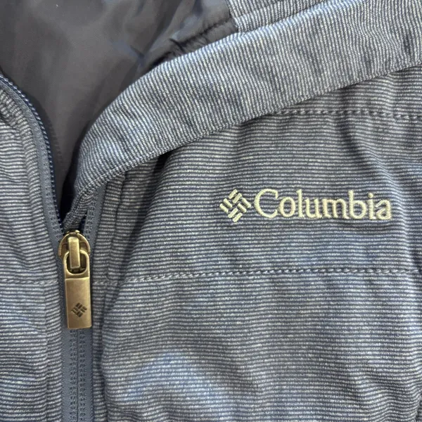 Columbia Outdoor Gorpcore Work Womens XS Blue Quilted Striped Puffer Vest EUC - Image 5