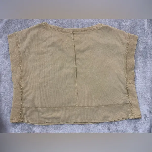 🦄Anthropologie Pilcro Cut-Off Sweatshirt Moss Top Semi Cropped Fit, Size XL - Image 3