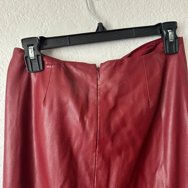 Lamarque Eileen Draped Faux Leather Maxi Skirt In Syrah Size Small - Image 3
