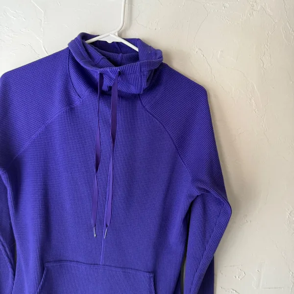 Under Armour ColdGear Purple Waffle Knit‎ Mock Neck Sweatshirt Women's Medium - Image 2