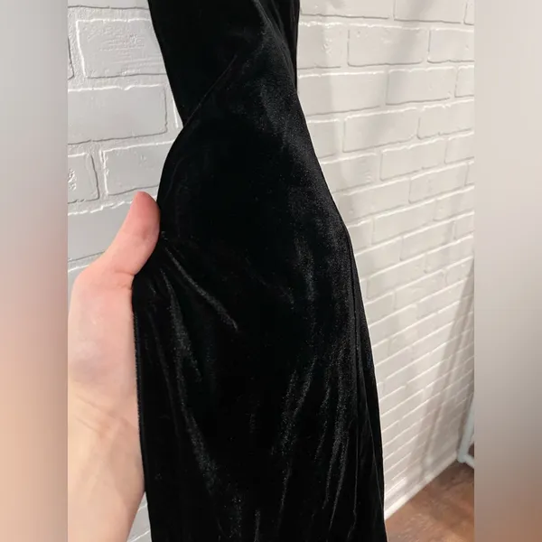 Y2K Night Way Collections Vintage White and Black Velvet Dress w/Tulle 90s 2000s - Image 8