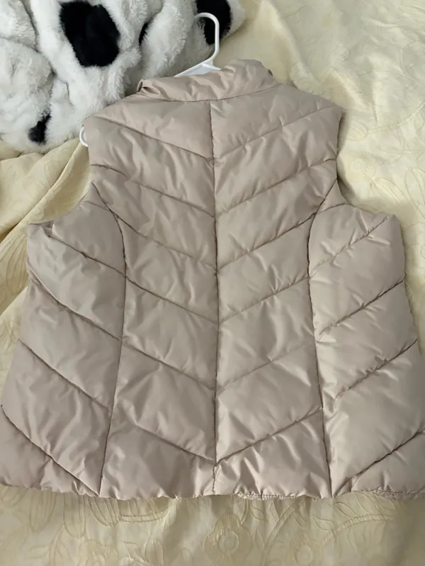 Cole Haan Light Beige Quilted Puffer Vest - Image 2