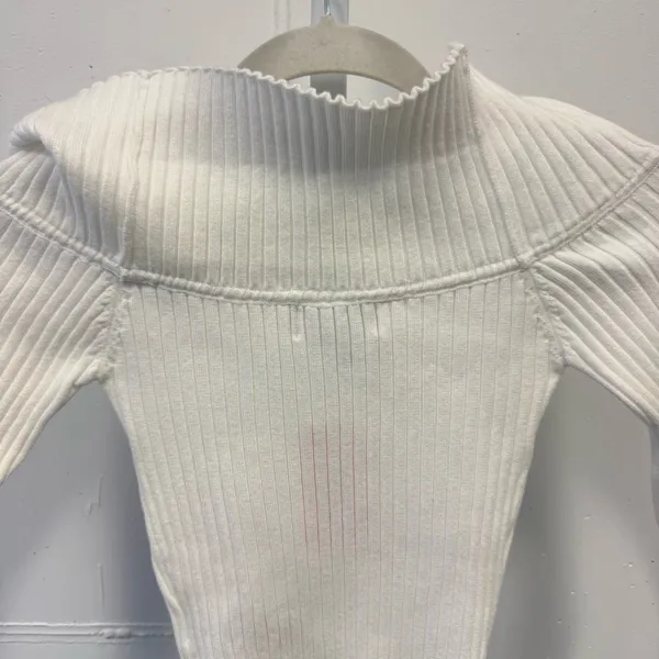 NWT Y2K Edikted White Ribbed Cowl Neck Sweater‎ XS - Image 7