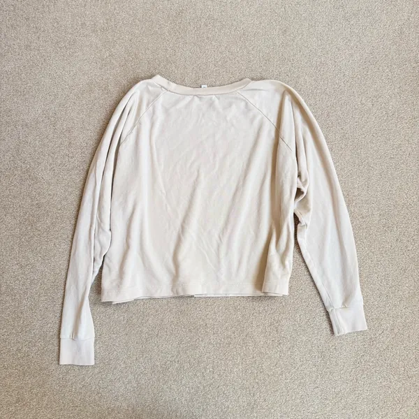Vetta Capsule Raglan Sweatshirt Vintage Cream Stretch Cotton XS - Image 5