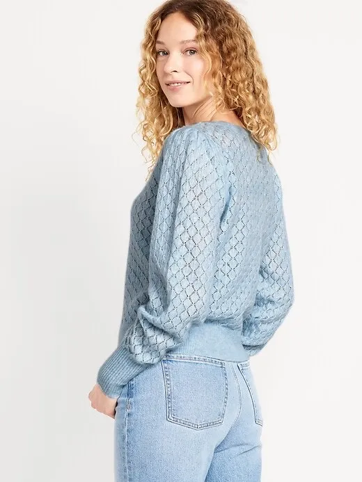 Old Navy Pointelle Scoop Neck Sweater - Image 2