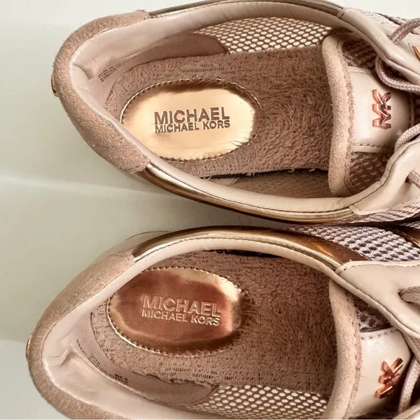 MICHAEL Michael Kors - Maggie Mesh Trainer Sneakers in Pink and Rose Gold - Image 8
