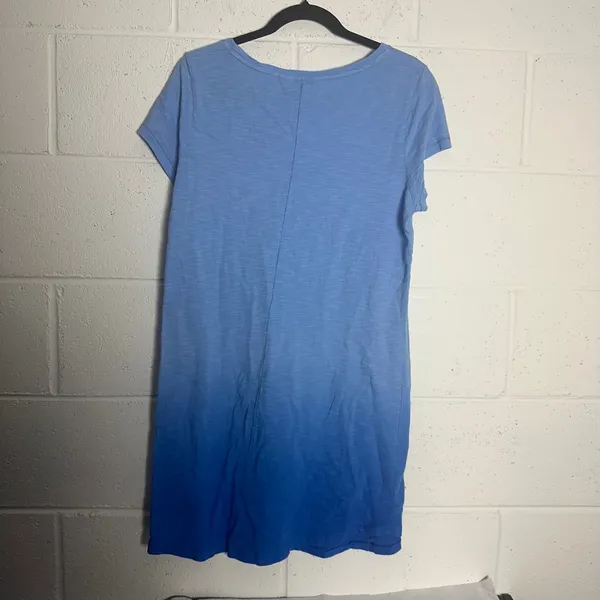 Vineyard Vines Blue Ombre Slub Knit T-Shirt Dress Short Sleeve Pocket Medium - Image 4