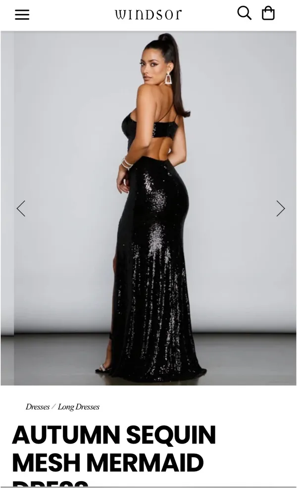 Black Sequin Windsor Dress Formal - Image 2