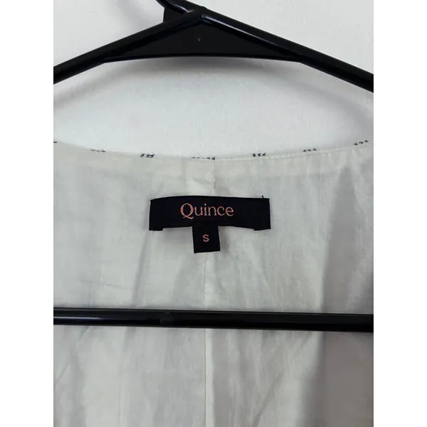 Quince Women Striped 100% Linen Vest V-Neck Button Front Sleeveless Top Small - Image 5