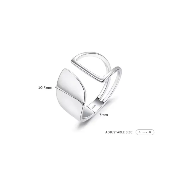 Boutique NEW Unique Geometric‎ Ring | Rhodium Plated 925 Sterling Silver, Abstract Ring - Image 12